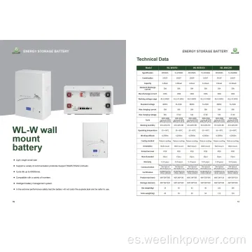 Sistema de almacenamiento de rendimiento extremo de montaje en pared de 9,6kwh